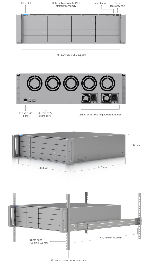 Ubiquiti ENVR Enterprise NVR in 3U form factor, with specifications and build features